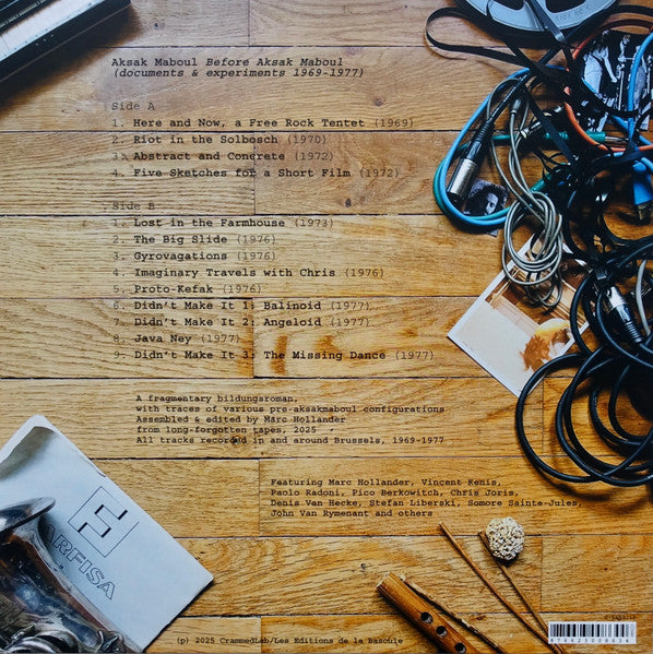 Image of Back Cover of 0426288E: 1 - AKSAK MABOUL, Aksak Maboul Before Aksak Maboul (Documents And Experiments 1969-1977) (Crammed Discs; C-Lab02LP, Belgium 2025, Black Inner & Booklet, Members of Honeymoon Killers)   VG+/EX