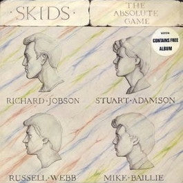 Image of Front Cover of 4825241E: 2xLP - SKIDS, The Absolute Game (V 2174; Virgin, UK 1980, Embossed Stickered Sleeve, Insert, No Merchandise Form, Stickered Sleeve, With Strength Through Joy Bonus LP) A few hairlines.  Lots of edge wear, no merch insert.  G+/VG+