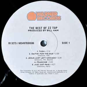 Image of Label Cover of 4845309S: LP - ZZ TOP, The Best Of ZZ Top (Rhino Records; R1 3273, US 2023 Reissue, 160 Gram Vinyl) Opened Instore, Still In Stickered Shrinkwrap  EX/EX
