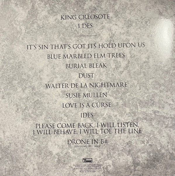 Image of Back Cover of 4845346S: LP - KING CREOSOTE, I Des (Domino; WIGLP450, UK 2023, Inner) Strong VG. Hairlines. Bumped corner.  VG+/VG