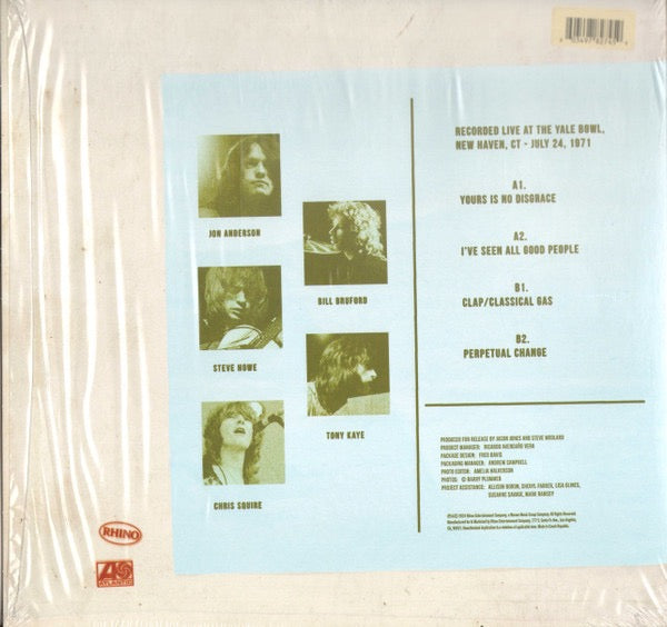 Image of Back Cover of 4815498C: LP - YES, Yale Bowl '71 (Rhino Records; R1 726093, Europe 2024) Still In Opened Shrinkwrap With Hype Sticker  EX/VG+