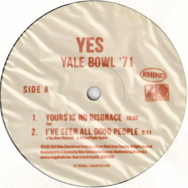 Image of Label Cover of 4815498C: LP - YES, Yale Bowl '71 (Rhino Records; R1 726093, Europe 2024) Still In Opened Shrinkwrap With Hype Sticker  EX/VG+