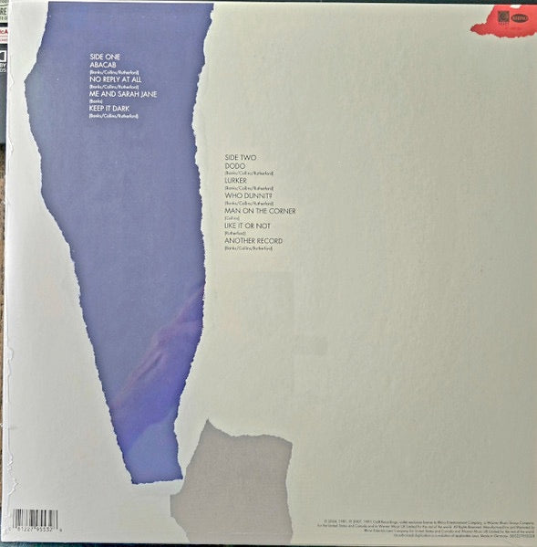 Image of Back Cover of LP - NEW/NEW - GENESIS, Abacab (Warner Music Group; R1 188156, Worldwide 2024), ,  - 4835286E
