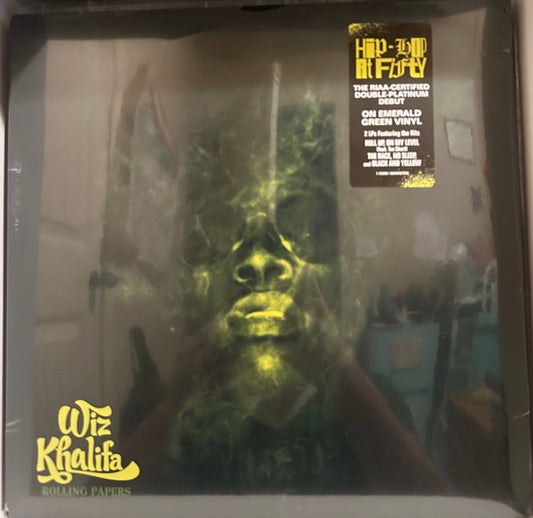 Image of Front Cover of 4815510C: 2xLP - WIZ KHALIFA, Rolling Papers (Atlantic; 75260/603497831630, US 2023 Reissue, Insert, Emerald Green)   VG+/VG