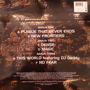 Image of Back Cover of 4915002C: 3x12" - DJ HYPE PRESENTS... THE GANJA KRU, New Frontiers E.P. (Parousia; 74321-50107 1, UK 1997, Picture Sleeve) Sleeve has creasing and tape holding together the top side, light sticker damage in top right hand side.  G+/VG