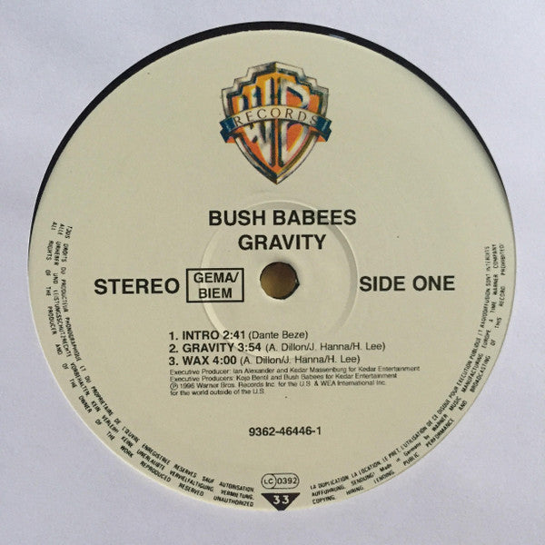Image of Label Cover of 4925025E: 2xLP - BUSH BABEES, Gravity (Warner Bros. Records; 9362-46446-1, Germany 1996) Sleeve has edgewear and creasing.   VG/VG+