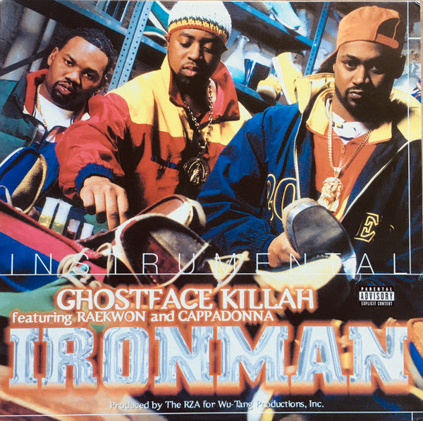 Image of Front Cover of 4915006C: 2xLP - GHOSTFACE KILLAH, Ironman - Instrumental (Razor Sharp Records; E2 67729, UK 1996, Picture Sleeve) Discs all have marks and hairlines, side 2 has several larger scratches than the rest. Sleece has light creasing at the opening towards the bottom and light wear to corners.  VG/G
