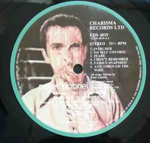 Image of Label Cover of LP - VG+/VG - PETER GABRIEL, Peter Gabriel (Charisma; CDS 4019, UK 1980s Reissue, Inner, EMI Pressing), ,  - 2626146E