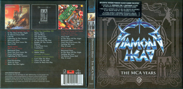 Image of Back Cover of 4935026E: 3xCD - DIAMOND HEAD, The MCA Years (Geffen Records; 5320197, UK & Europe 2009, Box Set, 3 Inners + booklet)   VG+/VG+