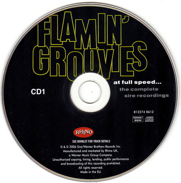 Image of Label Cover of 2xCD - VG+/VG - FLAMIN' GROOVIES, At Full Speed (The Complete Sire Recordings) (Rhino Records; 812274 0612, Europe 2006, Jewel Case, Booklet), ,  - 3816066C