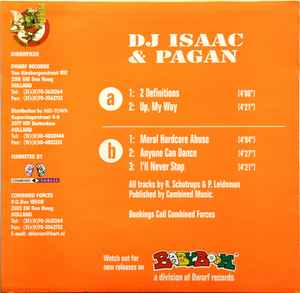 Image of Back Cover of 4945044S: 12" - DJ ISAAC & PAGAN, 2 Definitions (Dwarf Records; DWARF020, Netherlands 1995)   G+/G+