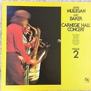 Image of Front Cover of 4925096E: LP - GERRY MULLIGAN / CHET BAKER, Carnegie Hall Concert - Volume 2 (CTI Records; CTI 6055 S1, US 1975)   VG+/VG+