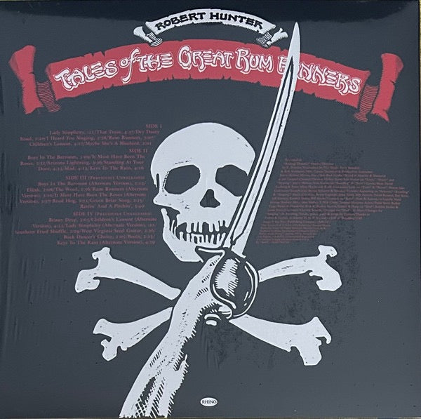 Image of Back Cover of 4915034C: 2xLP - ROBERT HUNTER, Tales Of The Great Rum Runners (Rhino Records; R1 726490, US 2024 Reissue, Insert) Still In Opened Shrinkwrap With Hype Sticker  EX/VG+