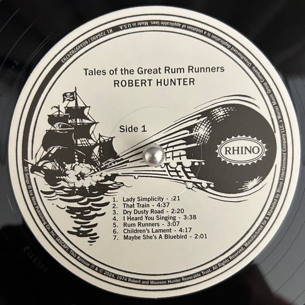 Image of Label Cover of 4915034C: 2xLP - ROBERT HUNTER, Tales Of The Great Rum Runners (Rhino Records; R1 726490, US 2024 Reissue, Insert) Still In Opened Shrinkwrap With Hype Sticker  EX/VG+