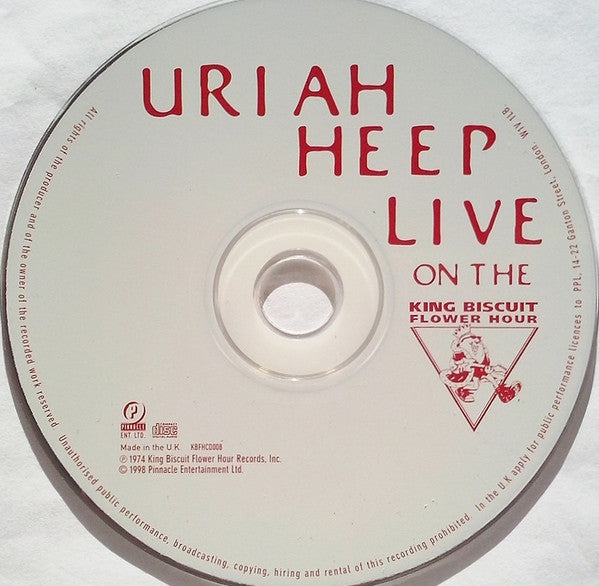 Image of Label Cover of 4935073E: CD - URIAH HEEP, Live On The King Biscuit Flower Hour (King Biscuit Flower Hour Records; KBFHCD008, UK 1998, Jewel Case)   VG+/VG+