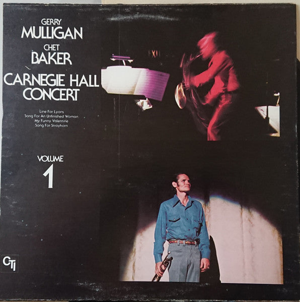 Image of Back Cover of 4925110E: LP - GERRY MULLIGAN / CHET BAKER, Carnegie Hall Concert Volume 1 (CTI Records; CTI 6054 S1, US 1975)   VG/VG+