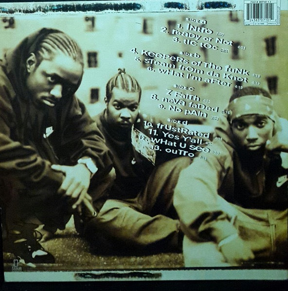 Image of Back Cover of 2xLP - VG/G+ - LORDS OF THE UNDERGROUND, Keepers Of The Funk (Pendulum; 7243 8 30710 1 2, UK 1994, 2 Inners), Edge wear to sleeve. Lots of light marks to discs but plays well!,  - 4216710C
