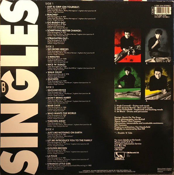 Image of Back Cover of 2xLP - VG/VG - THE STRANGLERS, Singles (The U.A. Years) (Liberty; EM 1314, UK 1989, Gatefold), Edge Wear,  - 2616262C