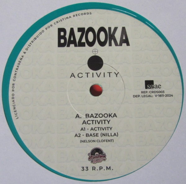 Image of Label Cover of 4945119S: LP - BAZOOKA, Activity / Vitamina (CristinaRecords; CRDS003, Spain 2024, Green Vinyl)   VG+/VG+