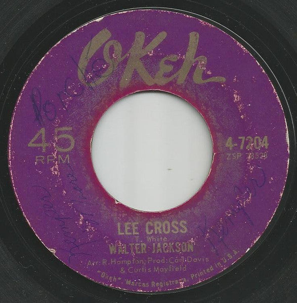 Image of Back Cover of 7" - /VG - WALTER JACKSON, It's All Over / Lee Cross (OKeh; 4-7204, US 1964), Light marks on disc. Price stamp on A side.,  - 4955060S