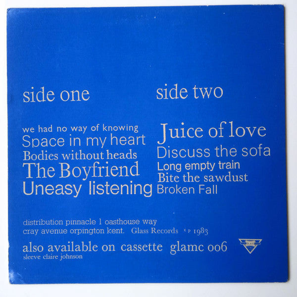 Image of Back Cover of 4925232E: LP - THE GADGETS, Blue Album (Glass Records; GLALP 006, UK 1983, Pre The The)   VG+/EX