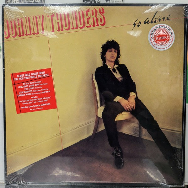Image of Front Cover of 4835258E: LP - JOHNNY THUNDERS, So Alone (Real Records; RCV1 26982, Worldwide 2023 Reissue, Gatefold, Inner, Limited Edition, Reissue, Stereo, 45th Anniversary Edition, Red Vinyl)   NEW/NEW