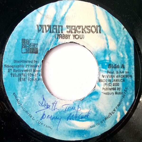 Image of Front Cover of 4915214C: 7" - PROPHETS, Death Trap (Vivian Jackson (Yabby ; none, Jamaica 2000 Reissue)   /VG