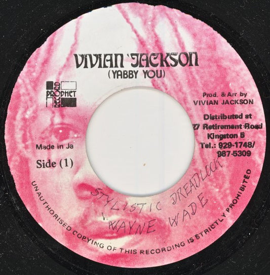 Image of Front Cover of 4915221C: 7" - WAYNE WADE, Stylistic Dreadlocks (Vivian Jackson (Yabby You); none, Jamaica Reissue) Title stamped on label rather than hand written. Mostly lighter marks  /G+