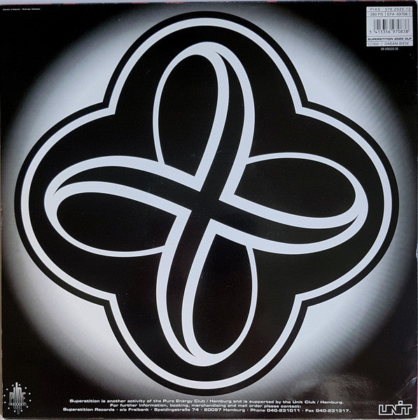 Image of Back Cover of 4945150S: 2x12" - FRED GIANNELLI, Telepathic Wisdom Vol. 1 (DJ Version) (Superstition ; SUPERSTITION 2025 DLP, Germany 1994, Die Cut Company Sleeve)   VG/VG