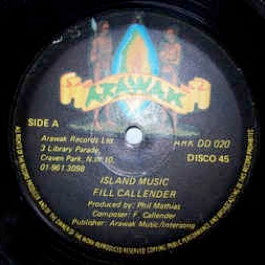 Image of Front Cover of 12" - /G - FILL CALLENDER, Island Music / It's Late (Arawak; ARJDD020, UK 1979, Plain Sleeve), Lots of marks to disc.,  - 4915265C