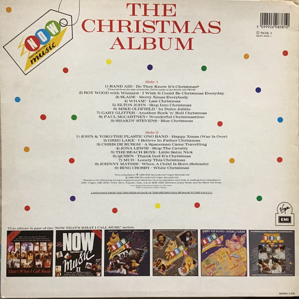 Image of Back Cover of LP - VG+/VG+ - VARIOUS, Now That's What I Call Music The Christmas Album (Virgin EMI; NOX 1, UK 1985, Inner), ,  - 3926137E