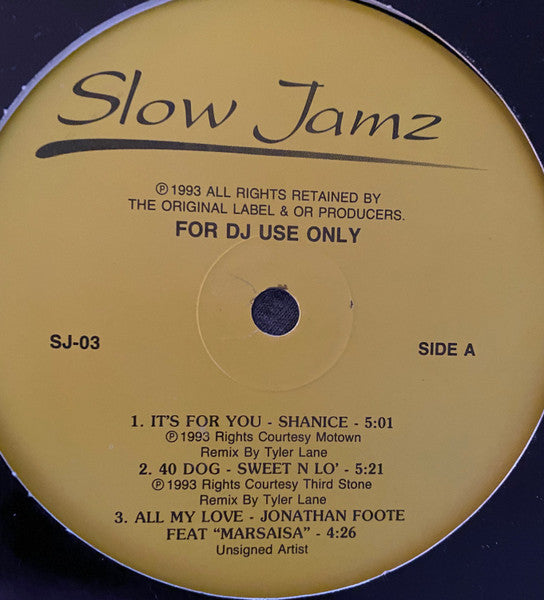Image of Front Cover of 4945243S: 12" - VARIOUS, Slow Jamz 3 (Slow Jamz; Sj-03, US 1993)   /VG+