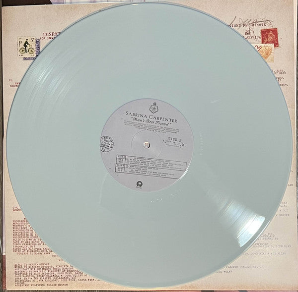 Image of Label Cover of LP - NEW/NEW - SABRINA CARPENTER, Man's Best Friend (Island; ,  2025, Gatefold, Inner & 2 Inserts, Light Blue Vinyl), ,  - 2356134S