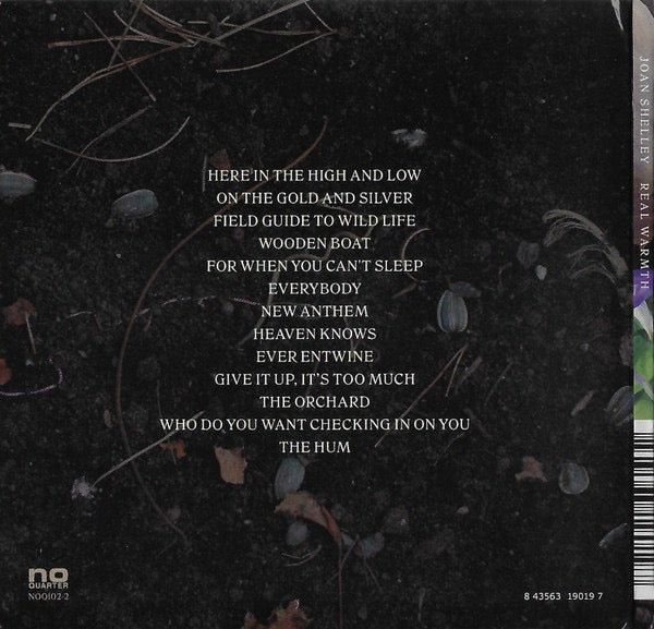 Image of Back Cover of 4915351C: CD - JOAN SHELLEY, Real Warmth (No Quarter; NOQ102-2, US 2025, Fold Over Sleeve, Inner & Insert)   VG+/VG+