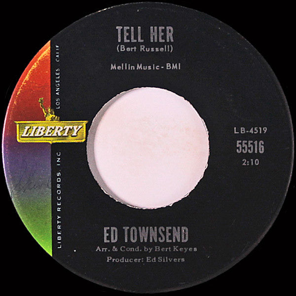 Image of Front Cover of 7" - /VG - ED TOWNSEND, Tell Her / Down Home (Liberty; 55516, US 1962), ,  - 4915385C