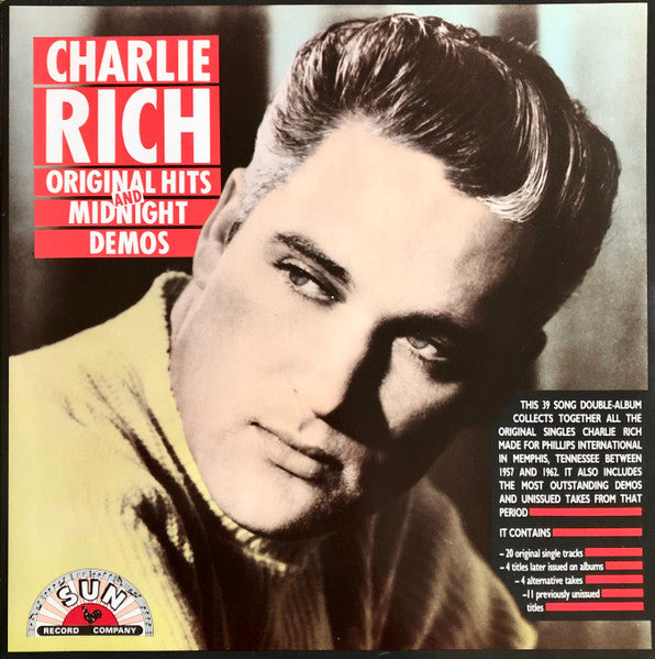 Image of Front Cover of 4925398E: 2xLP - CHARLIE RICH, Original Hits And Midnight Demos (Charly Records; CDX10, UK 1985, Gatefold, 2 Inners) Mottling, surface marks. Very small sticker damage on back of sleeve. Corner wear.  VG+/VG