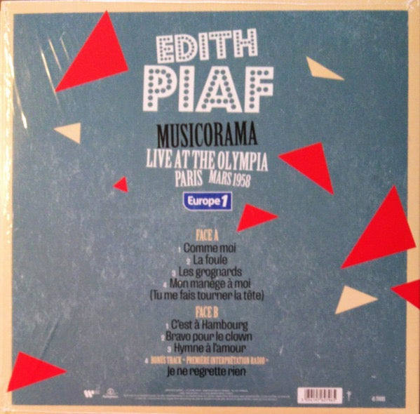 Image of Back Cover of LP - NEW/NEW - EDITH PIAF, Musicorama - Live At The Olympia Paris (Mars 1958) - Europe 1 (Warner Music France; 5054197627965, France 2023, 45 RPM, Red Vinyl), ,  - 4935173E