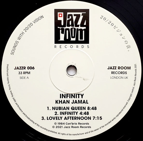 Image of Label Cover of LP - NEW/NEW - KHAN JAMAL, Infinity (Jazz Room Records; JAZZR 006, UK 2021 Reissue), ,  - 0916522C