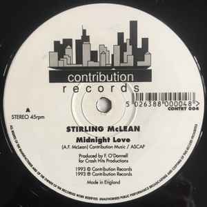 Image of Front Cover of 12" - /VG - STIRLING MCLEAN, Midnight Love (Contribution Records; CONTRT 004, UK 1993, Plain Sleeve), Light Marks only., A	Midnight LoveB1	It s Not Alright (Mix 1)B2	It s Not Alright (Mix 2)Sought after UK Street Soul - 4925441E