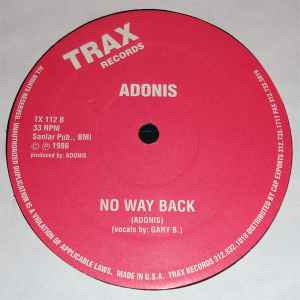 Image of Back Cover of 5025012E: LP - ADONIS, No Way Back (Trax Records; TX 112, US 2000, Reissue with white barcode.)   /G+