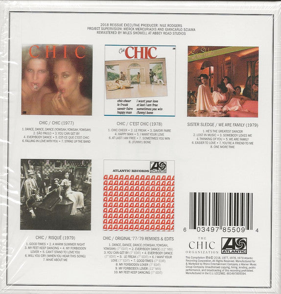 Image of Back Cover of 5055020S: 5xCD - CHIC, The Chic Organization (1977-1979) (Atlantic; 603497855094, Europe 2018, Box Set, Booklet) Still In Opened Shrinkwrap  EX/EX
