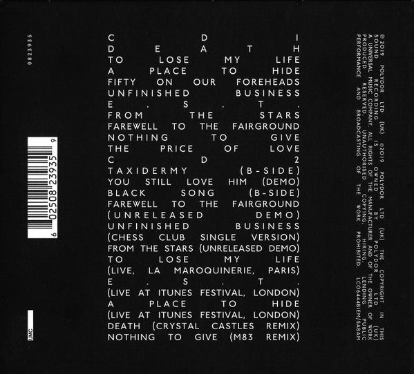 Image of Back Cover of 5055055S: 2xCD - WHITE LIES, To Lose My Life... (UMC; 0823935, Europe 2019, Booklet)   VG/VG+