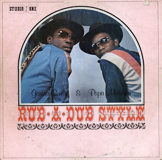 Image of Front Cover of 5015177C: LP - GENERAL SMILIE & PAPA MICHIGAN, Rub-A-Dub Style (Studio One; SOL 1138, Jamaica 1979) Lots of light marks, plays nice above grade. Water stains on sleeve, spine is split and edgewear.  G+/G+