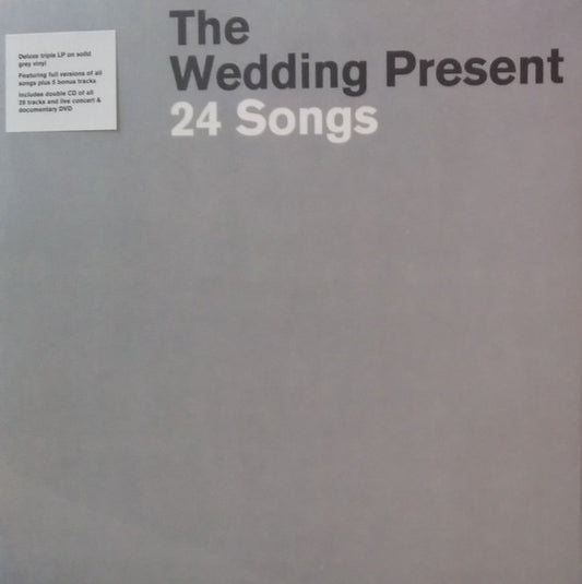 Image of Front Cover of 5015192C: 3xLP - THE WEDDING PRESENT, 24 Songs (Clue Records; CLUE124LPG, Europe 2023, Box Set In Slipcase, Grey Vinyl With CD x2 & DVD) Still SEALED In Stickered Shrinkwrap  VG+/M