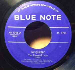 Image of Front Cover of 5055073S: 7" - IKE QUEBEC, The Buzzard Lope / Blue Friday (Blue Note; 45-1749, US 1959)   /VG+