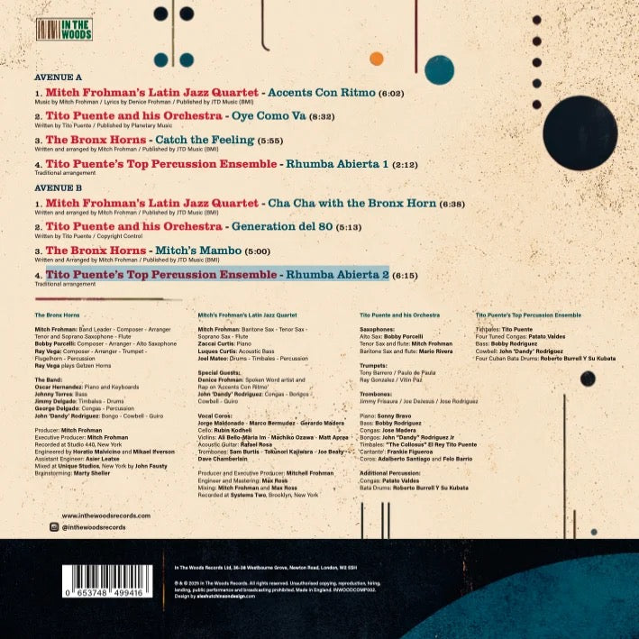 Image of Back Cover of LP - NEW/NEW - TITO PUENTE AND HIS ORCHESTRA, THE BRONX HORNS, MITCH FROHMAN, Ambush (In The Woods ; INWOODCOMP002, UK 2025, Clear Vinyl), ,  - 5035170E
