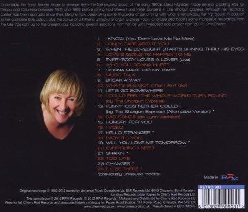 Image of Back Cover of CD - VG+/VG+ - BERYL MARSDEN, Changes: The Story Of Beryl Marsden (RPM Records; RETRO 903, UK 2012, Merseybeat), ,  - 5035129E
