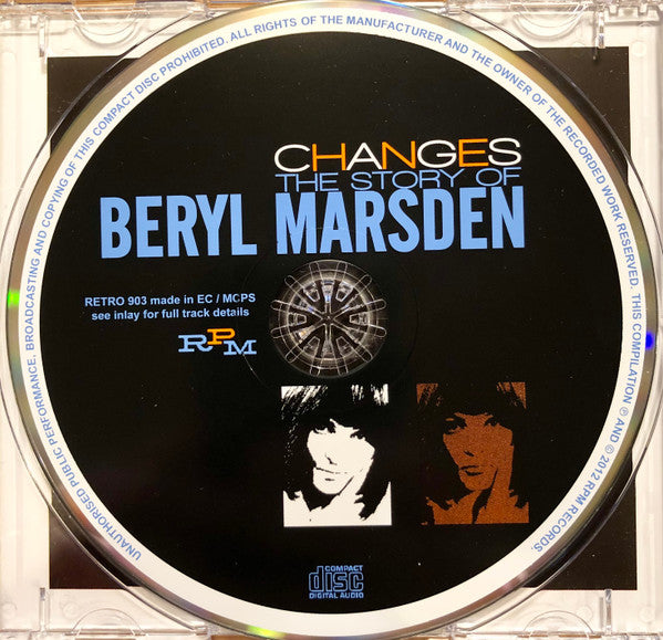 Image of Label Cover of CD - VG+/VG+ - BERYL MARSDEN, Changes: The Story Of Beryl Marsden (RPM Records; RETRO 903, UK 2012, Merseybeat), ,  - 5035129E