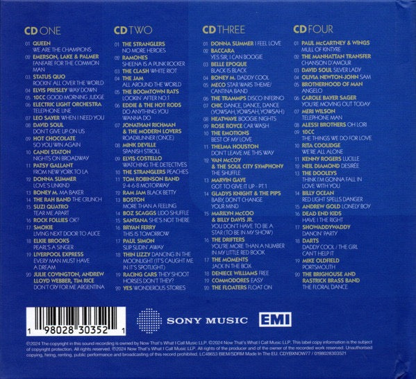 Image of Back Cover of 4xCD - EX/EX - VARIOUS, Now Yearbook '77 (Sony Music; CDYBXNOW77, UK 2024, Book Sleeve), Opened Instore,  - 5035155E