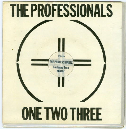 Image of Front Cover of 5025247E: 7" - THE PROFESSIONALS, One Two Three (Virgin ; VS 376, UK 1980, Poster Sleeve) Strong VG+ Throughout, Stickered Plastic Outer Sleeve  VG+/VG+